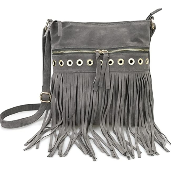 ❗Restocked❗Fringe Faux Suede Crossbody Bag - Picture 4 of 5
